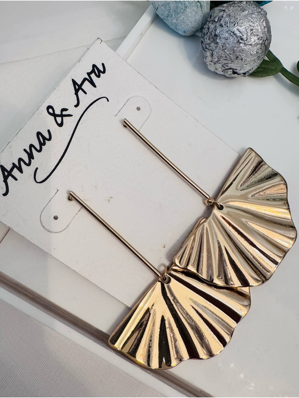 Anna & Ava Gold Fan Drop Statement Earrings
